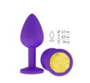 Фиолетовая силиконовая пробка с желтым кристаллом – 7  см. РАЗМЕР S
